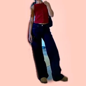 Reformation Cary Low Rise Slouchy Wide Leg Jeans Ondine - Size 27